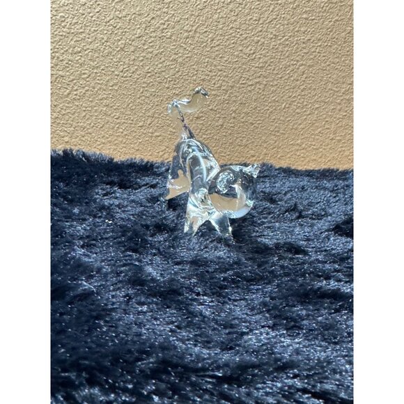 Handblown Clear Glass Cat Figurine - Picture 4 of 6